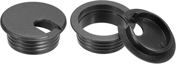 uxcell 2Pcs 38mm/1-1/2inch Black ABS Cable Hole Cover for Office Computer Desk Wire Organizer