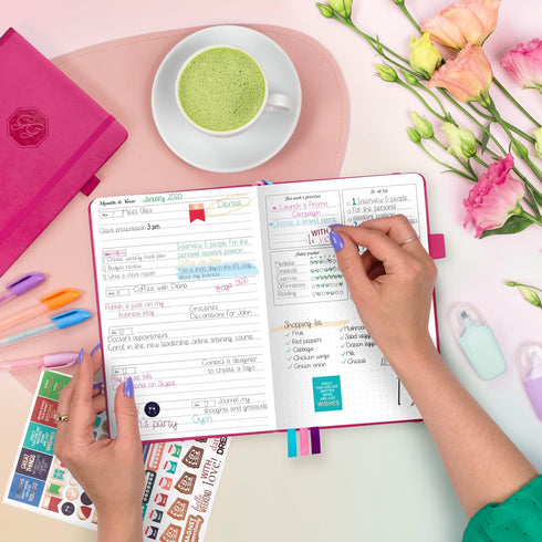 GoGirl Planner and Organizer for Women – Compact Weekly Planner, Goals Journal & Agenda, Hot Pink