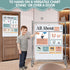 99 34" 27"White All About Letters Pocket Chart with ABC Flash Cards, Letter of The Day/Week Daypocket Chart, Letter