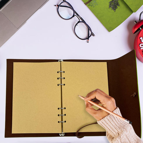 Leather Writing Journal Notebook, Classic Spiral Bound, Refillable Diary Sketchbook for Girls and Boys