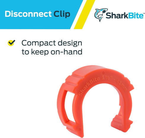 SharkBite 1-1/2 Inch Disconnect Clip for Push to Connect Brass Plumbing Fittings, UXLDC41
