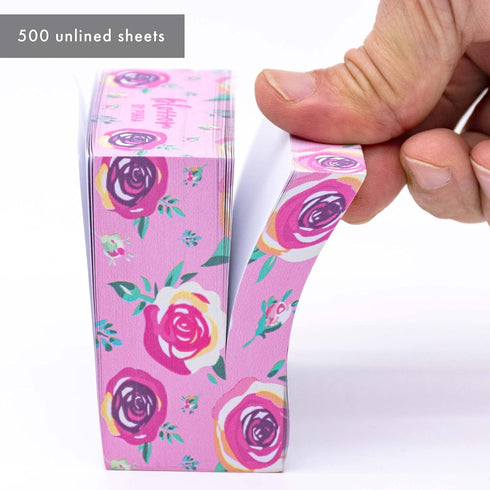 Pukka Pad Blossom Memo Block - 3-Pack, 500 Sheets of White 70GSM Note Paper, 3.15 x 3.15 Inches
