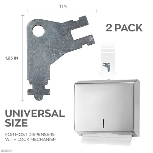 2 Commercial Pcs Paper Towel Dispenser Key Durable Stainless Steel Paper Towel Key Replacement with Ring Hole Design