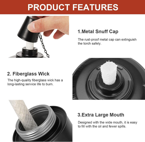 Nonley Torch Canisters: 16 oz. Replacement Canister for Outdoor Bamboo Torch, Decorative Lighting for Lawn & Patio