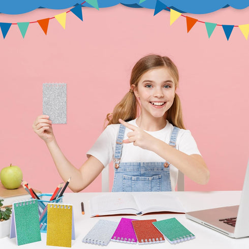 Mini Notepads for Kids Party Favors, Small Prism Spiral Notepads, 3.9 x 2.4 Inch, 48 Pcs