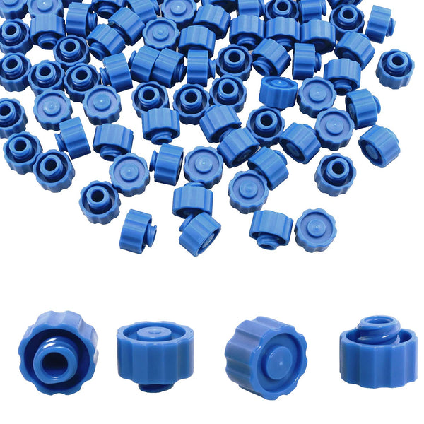 Syringe Luer Lock Cap 100PCS Blue No Needle Luer Lock Caps for Lab Supplies, Feeding Tubes