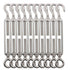 TooTaci M5 Turnbuckle Hook and Eye, 10pcs 304 Stainless Steel Turnbuckles for Cables, Tension Cable Tightener