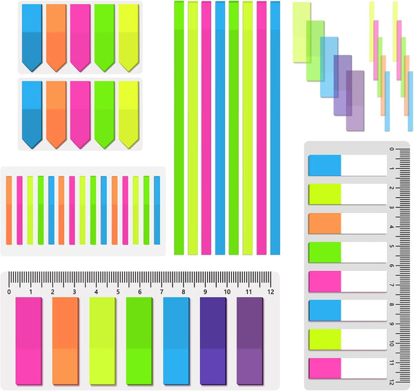 BAYTORY 960 Sheets Transparent Sticky Index Tabs, Clear Sticky Notes Long Page Book Markers for Book Annotation