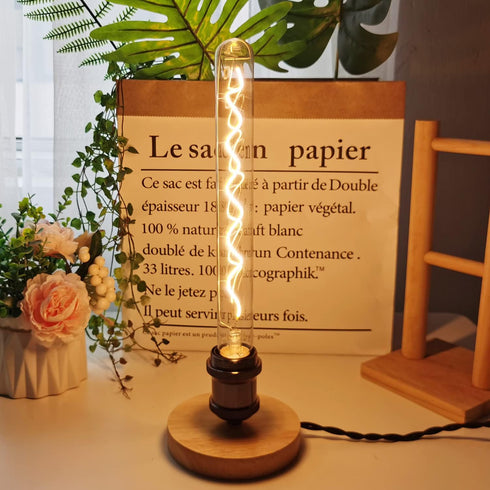 TIANFAN Vintage LED Bulb, 2-Pack Long Test Tube T10 300mm, 4W Dimmable Edison Style, E26 Transparent