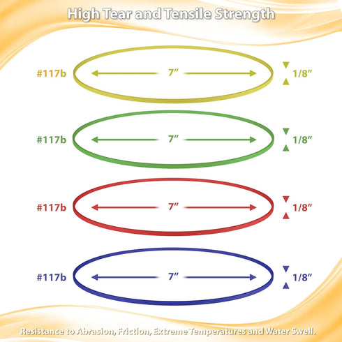 Large Heavy Duty Rubber Bands 1/2 LB (About 120 Rubberbands) - Made in USA, 4 Assorted Colors