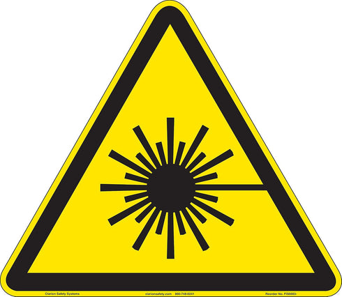 Laser Aperture (FIS6003-)|Plastic 11.20" x 10.00" with Corner Mounting Holes|Triangle ISO Symbol|Sign