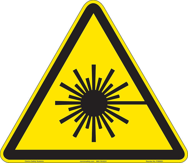 Laser Aperture (FIS6003-)|Plastic 11.20" x 10.00" with Corner Mounting Holes|Triangle ISO Symbol|Sign