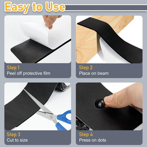 5ft Flamorrow Faux Wood Beam Strap, Ceiling Beams Strap, Self-Adhesive Decorative Leather Wood Beam Strap, Gap Hiding