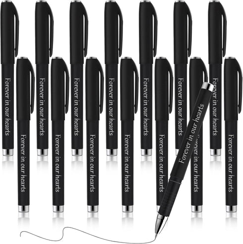 Roowest Memorial Ballpoint Pens, 15 Pcs Funeral Guest Pens for Mourning, Condolence Guest Book Writing Supplies