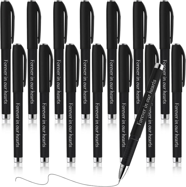 Roowest Memorial Ballpoint Pens, 15 Pcs Funeral Guest Pens for Mourning, Condolence Guest Book Writing Supplies