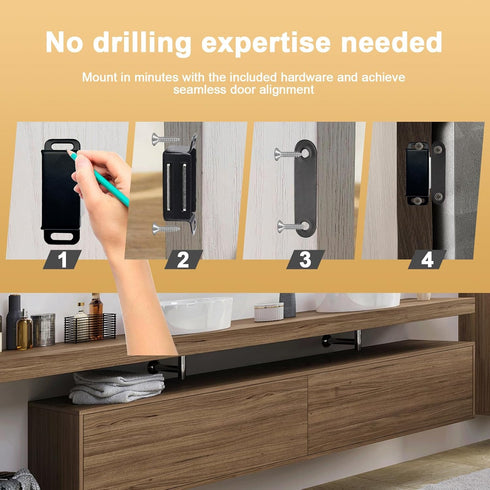 Jersvimc 4Pcs Closet Magnetic Door Catch Cabinet Door Magnets Catch, Drawer Magnet Latch Magnetic Shutter Hardware