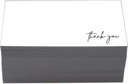RXBC2011 100 Little Thank You Cards, Handwritten Lettering Design Bulk Thank You Notes for All Occasion 3.5 x 2 Inch