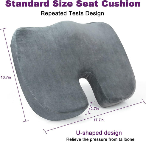 AROVAXCJC Gel Memory Foam Seat Cushion: Ergonomic Orthopedic Wedge Cushions for Relief Back Lumbar Spine Coccyx