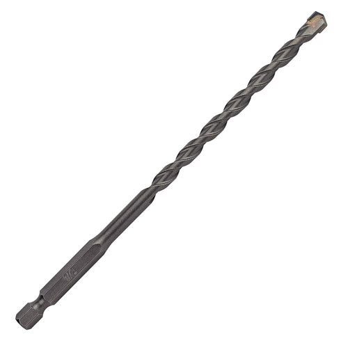 5/32 Inch x 6 Inch Masonry Drill Bit, Carbide Tipped 10-Pack for Concrete, Brick, Stone, 1/4” Hex Shank