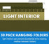 RAZCC 30 Pack Reinforced Hanging File Folders, Letter Size, Designed for Bulky Files with Adjustable Tabs