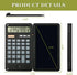 Basic Calculator, 12-Digit Premium Mute Desktop Calculator with 6 inch Writing Tablet, Solar and Battery Dual Power
