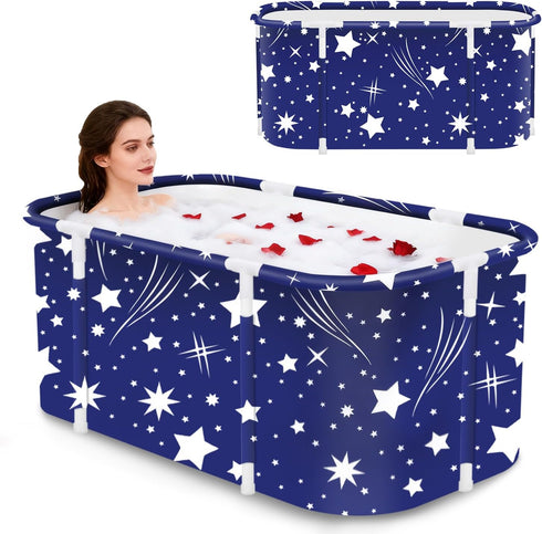 Portable Foldable Bathtub,Foldable Soaking Bathtub for Adults, Freestanding Bathtubs, Hot Bath Tub,
