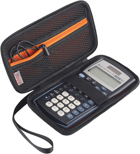 BOVKE Scientific Calculator Carrying Case for Texas Instruments TI-30X IIS, 2-Line Scientific BA II Plus, Black