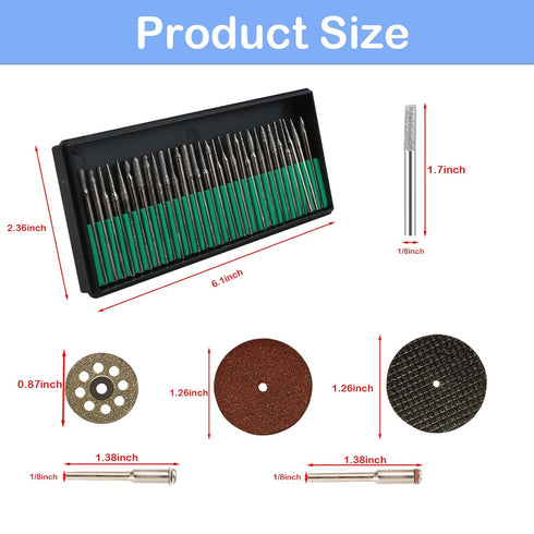 50PCS Stone Carving Set with Polishing Diamond Burrs for Dremel, Rotary Tools Accessories for Grinding, Cutting,