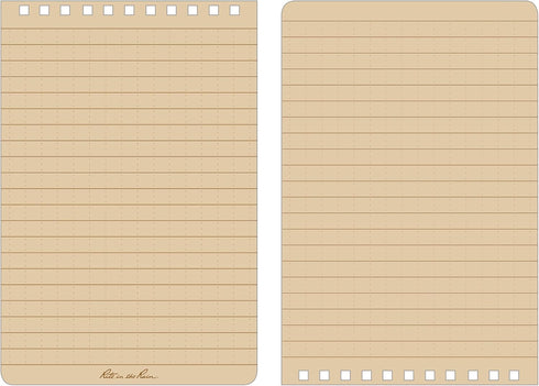 Rite In The Rain Weatherproof Top-Spiral Notebook, 4" x 6", Brown Cover, Universal Pattern, 3 Pack (No. 446-3)
