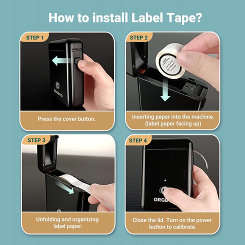 X1 Portable Bluetooth Mini Label Maker Machine with Tape, Rechargeable Thermal Small Sticker Maker, Black for