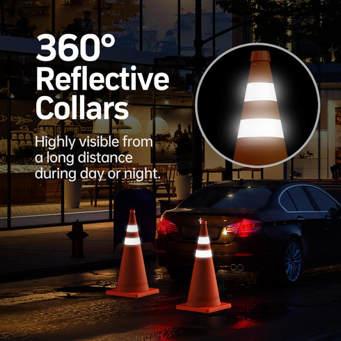 BATTIFE 28'' Collapsible Traffic Safety Cone, Multi-Purpose Pop-up Cone for Road Parking Practice
