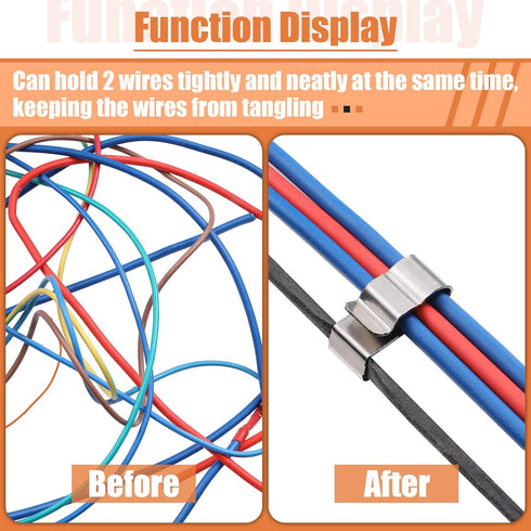 Zhengmy 150 22.5 mm/ 0.89 Inch Pcs Trailer Frame Wire Clips Stainless Steel Metal Cable Clips Solar Panel Double Wire