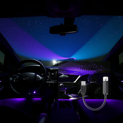 Calsgkspray Blue USB Star Projector Night Light,Adjustable Romantic Starry Sky Projector Car Light,Portable Atmosphere