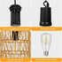 Bulb,4*AA Livinlarge Battery Operated Chandelier,Hanging Rattan Pendant Lights with Timer,Gazebo Lights with Warm White