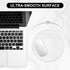 Hsxnam Leather Mouse Pad - Non-Slip Rubber Base, Stitched Edge, Washable Waterproof Round Mousepad, 8.7 inches, White