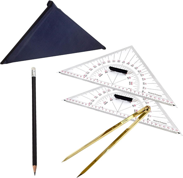 Architect Triangular Set Boat Architectural Stationery Navigation Compasses Course Triangle & Positioning