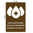 24x36in Please Use Provided Hand Sanitizer - Vinyl Banner - (Brown)