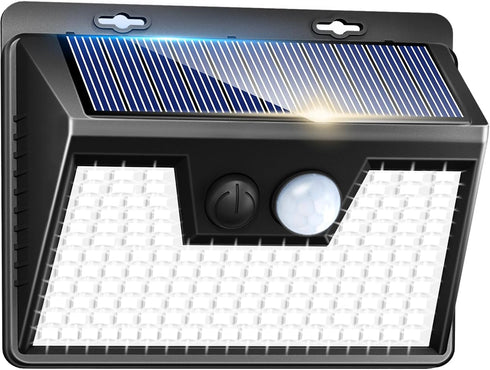 Peasur Solar Lights Outdoor Motion Sensor, 140 LED Solar Powered Fence Light