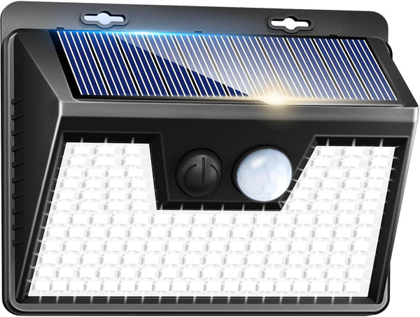 Peasur Solar Lights Outdoor Motion Sensor, 140 LED Solar Powered Fence Light