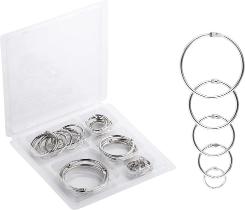 Mr. Pen 36 Pcs Binder Rings, Assorted Sizes Loose Leaf Binder Rings for Index Cards and Flash Cards