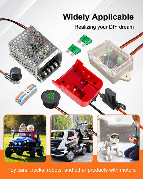 UTKFHT M18 18V Power Wheel Battery Adapter Kit Compatible with Milwaukee Battery, Power Wheel Battery Conversion Kit