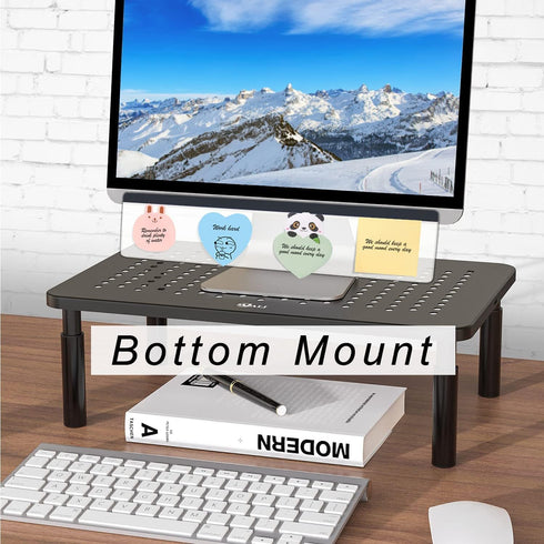 Yocoolfun 2 Mount,18 Pieces Monitor Memo Board Top Monitor Sticky Note Holder,Universal Transparent Sticky Notes Memo