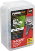 Power Pro Premium Self-Drilling Metal Screws, Zinc Plated Steel, Hex Washer Head, ¼ x 2-½ inches, Box of 22