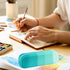 Pencil Holder Case, Gradient Color Silicone Waterproof Pencil Pouch, Portable Aesthetic Zipper Pencil Bag for School