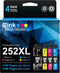 E-Z Ink Remanufactured Ink Cartridge Replacement for Epson 252XL Combo Pack for Workforce WF-7110 WF-7720 (4 Pack)