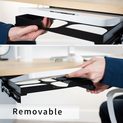 VIVO Under Desk Sliding 11 inch Pull-Out Whiteboard Drawer - Compact Note-Taking Workstation Organizer