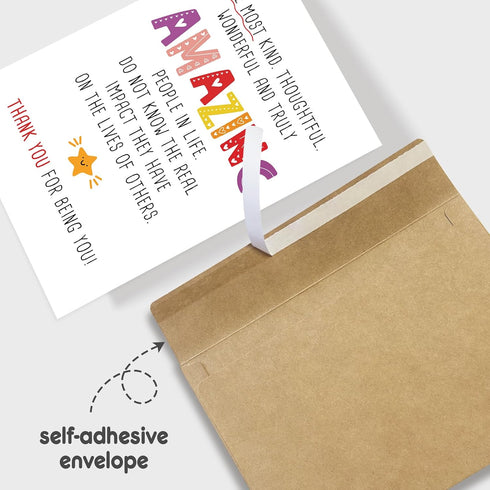 Naixiwen Sweet Thank You Card for Best Friend Family, Funny Appreciation Card for Coworker Doctor Nurse Teacher