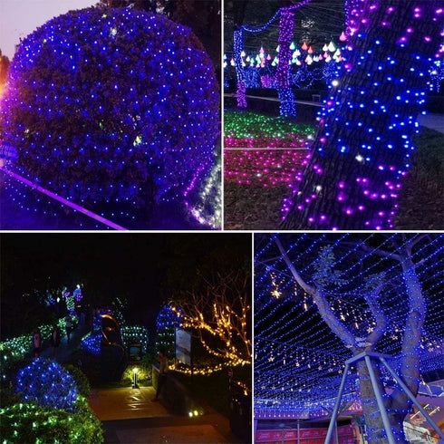 Solar String Lights 2PACK, 33ft 100 LED Blue Copper Wire Fairy Lights, Waterproof for Indoor/Outdoor Use