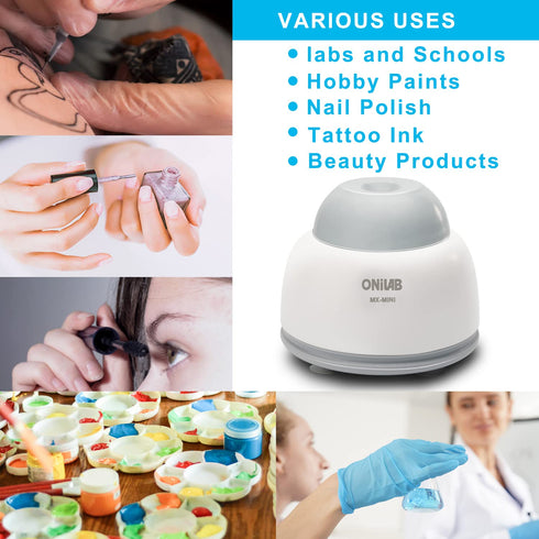 ONiLAB Mini Vortex Mixer with Touch Function for Lab Mixing, Includes 120 pcs Stainless Steel Mixing Balls