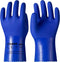 LANON PVC Chemical Resistant Gloves, Heavy-Duty Rubber Gloves, Non-Slip, Blue, Large, Acid, Alkali, Oil Protection